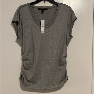 White House Black Market Heather Gray Short Sleeve Top